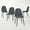 Grey Fabric, variant on Homy Casa Dining Chair Set of 4 - Mid Century Modern Upholstery Side Chairs with Metal Legs for Kitchen Bistro Dining Room, Vintage Brown Suede