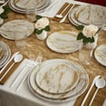 thumbnail image 2 of SHIQI-Gold Marble Design Plates | Elegant Salad Plates | Carrara Marble Collection | 9” – 10 PC, 2 of 4