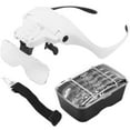 thumbnail image 3 of Head Magnifying Visor 1X to 3.5X Adjustable Headband Magnifier with LED Light Battery Operated Head Mount Magnifying Glass with 5 Detachable Lens Hands Free Magnifier Loupe, 3 of 11