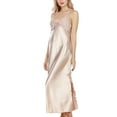 thumbnail image 4 of Defitshape Women's Silk Lace Sleeveless Satin Nightgown Dress Long Chemise Lingerie Sleepwear Khaki US M (Tag2XL), 4 of 5