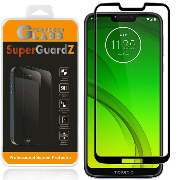 For Motorola Moto G7 Power - SuperGuardZ Full Cover Tempered Glass Screen Protector, Edge-To-Edge, 9H, Anti-Scratch, Anti-Bubble, Anti-Fingerprint
