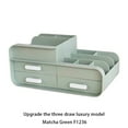 thumbnail image 4 of Desktop Cosmetic Storage Box With Holder Organization Mounting Drawers Makeup Case Dustproof Plastic Multifunctional Household Skincare Holder Green, 4 of 8