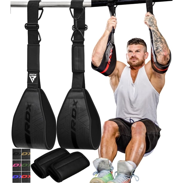 Ab Straps RDX Maya Hide Cuero para barra de dominadas (par)