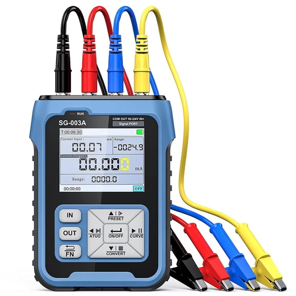 Thinway Upgraded 4-20mA 0-24V Current Signal Generator, Current Voltage Adjustable Analog Simulator, Real-time Curve, Multiple Signal Types, 3000mAh USB Rechargeable, Preset Value, for PLC Testing