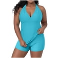 thumbnail image 3 of Bxsruta Women's Plus Size Swimwear Set with Built-In Bralette Top, Adjustable Straps and Split Back Design, 3 of 8