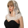 thumbnail image 6 of Triangle Lace Veil Mantilla Catholic Church Veils Infinity Chapel Veil Wedding Veils Scarf Head Covering Latin Mass, 6 of 6