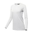 thumbnail image 2 of A2Y Women's Basic Solid Soft Cotton Long Sleeve Crew Neck Top Shirts White L, 2 of 3