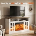 thumbnail image 2 of Electric Fireplace TV Stand up to 75" TVs, Farmhouse Entertainment Center wiht 23" Fireplace for Living Room, White, 2 of 8
