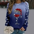 thumbnail image 2 of Womens Fashion Merry Christmas Print O Neck Sweatshirt Round Neck Fit Pullover Tops Casual Long Sleeve Workout Shirts Loose Blouse, 2 of 5