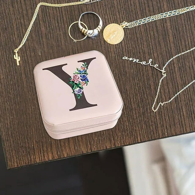Sokhug Velvet Jewelry Box with Mirror, Compact Organizer with Multiple Compartments for Rings Earrings Necklaces Travel Storage