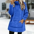 thumbnail image 2 of Breezora Women's Plus Size Winter Sweater Coat Thick Warm Loose Fit Outerwear for Cold Weather Casual Use L Size Blue, 2 of 5