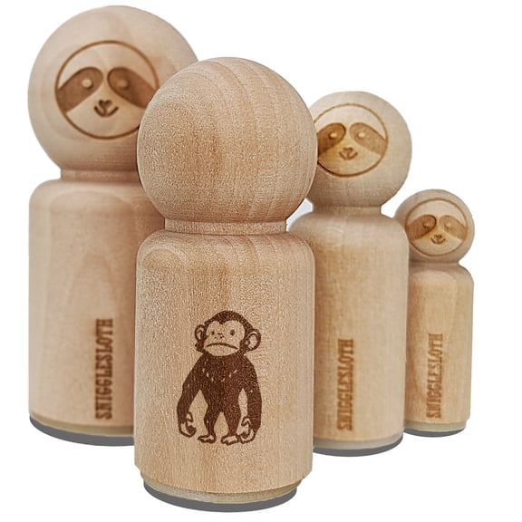 Standing Stoic Chimpanzee Ape Monkey Rubber Stamp for Scrapbooking Crafting Stamping - Mini 1/2 Inch