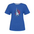 thumbnail image 2 of Tops Cortos para Mujeres Bandera de Moda Impresa Cuello Redondo, Camiseta de Manga 3/4 para Uso Diario, Casero Y Cómodo, 2 of 4