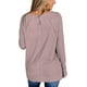 thumbnail image 5 of Blusas tipo túnica de punto gofre de manga larga para mujer, camisas casuales con cuello en V, suéteres holgados, 5 of 6