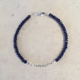 thumbnail image 2 of Lapis Lazuli 3-3.5mm Rondelle Shape Faceted Cut Beads 7 inch Silver Plated Clasp Bracelet for men, women, unisex. Link Chain Stacking Bracelet.|LINK_04241, 2 of 4