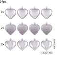 thumbnail image 3 of CuiLiyq 24 Pcs Valentines Heart Ornaments Set, Silver Glitter Heart Shaped Baubles, Romantic Christmas Valentines Tree Hanging Decorations (Silver), 3 of 6
