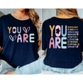 thumbnail image 2 of You are Inspiration Christian Positive Affirmation Tee Casual Blessed Saying Tops Shirt, Men's And Women's Graphic Tee 100% Cotton by TBun, Full Sizes S-5XL, 2 of 5