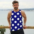 thumbnail image 6 of KLL Navy And White Polka Dot Print Men's Muscle Gym Workout Stringer Tank Tops Bodybuilding Fitness T-Shirts Tank Tops Men-3X-Large, 6 of 7