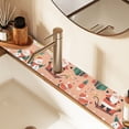 thumbnail image 2 of Yayeee Faucet Mat for Kitchen Sink 14.7" Diatomite Long Splash Guard Pad, Pink Christmas Santa, 2 Pack, 2 of 7