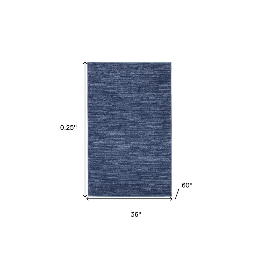 3' X 5' Navy Blue Non Skid Indoor Outdoor Area Rug - 6' x 7'
