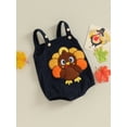 thumbnail image 2 of Baby Girl Boy Thanksgiving Outfit Turkey Romper Corduroy Overalls Sleeveless Straps Jumpsuits Bodysuits Cute Fall Clothes, 2 of 8