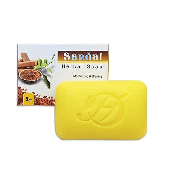 Herboganic Sandal Herbal Soap | Pack of 1 of 5oz Natural Soap Bar| Rejuvenating and Nourishing | Gentle for Men and Women