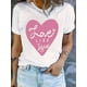 thumbnail image 1 of Women'S Casual Love Like Jesus Heart Print Short Sleeve T-Shirt, Round Neck, Knit Fabric, Stretchy, All Seasons Tee For Adult, Men, Women, Teen, Teenager, Adolescent, Youth, 1 of 8