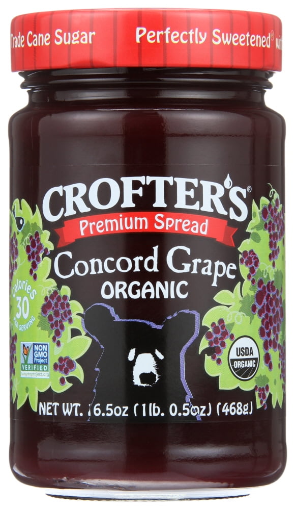 Crofters Fruit Spread Organic Premium Concord Grape, 16.5 Oz