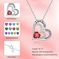 thumbnail image 2 of TURANDOSS Heart Birthstone Necklace for Women Girls 925 Sterling Silver Double Love Heart Birthstone Necklace Valentines Mothers Day Anniversary Christmas Birthday Gifts for Women Mom Girls, 2 of 7