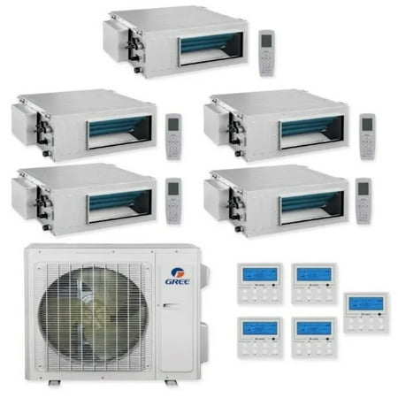 

GREE Multi Gen2 Series 42 000 BTU 5-Zone Concealed Duct 9K+9K+9K+12K+12K Ductless Mini-Split System