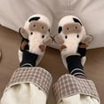 thumbnail image 2 of ZHAOCHENG Bonitas pantuflas de vaca para interior y exterior para mujeres y hombres: manténgase abrigado y cómodo con un forro de felpa suave y vellón 38-39, 2 of 4