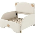thumbnail image 6 of Twin Xl Bed In Beige With Foldable Feature And Bear Headboard Stretchy For Bedroom, 6 of 7