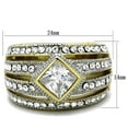 thumbnail image 2 of Two-Tone IP Gold (Ion Plating) Stainless Steel Ring with AAA Grade CZ in Clear for Women Clear Stone Color Style TK1551 Size 6, 2 of 4