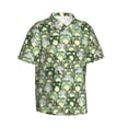 thumbnail image 3 of Xecao Cute Frog print Hawaiian shirt - a stylish short-sleeve button-down for men, perfect for casual beach and tropical outings., 3 of 9