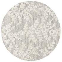 SAFAVIEH Glamour Rosalynne Floral Area Rug, Natural/Gray, 6' x 6' Round