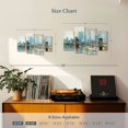 thumbnail image 3 of Elephant Stock Teal City Shadows Wall Art - Horizontal Multi Panel Canvas - Living Room Wall Decor - Abstract Multi Panel - Teal And Blue Decor By Ruane Manning - 30" x 18", 3 of 4