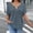 Gray, variant on ClodeEU Women's Plus Size V Neck Short Sleeve Top with Ribbed Texture ,Solid Color Casual Loose Blouse Blue,Womens Plus XXXXXL