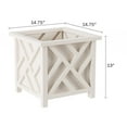 thumbnail image 2 of Pure Garden Outdoor Lattice Planter Box – 14.75-Inch Plant Pot, White, 2 of 6