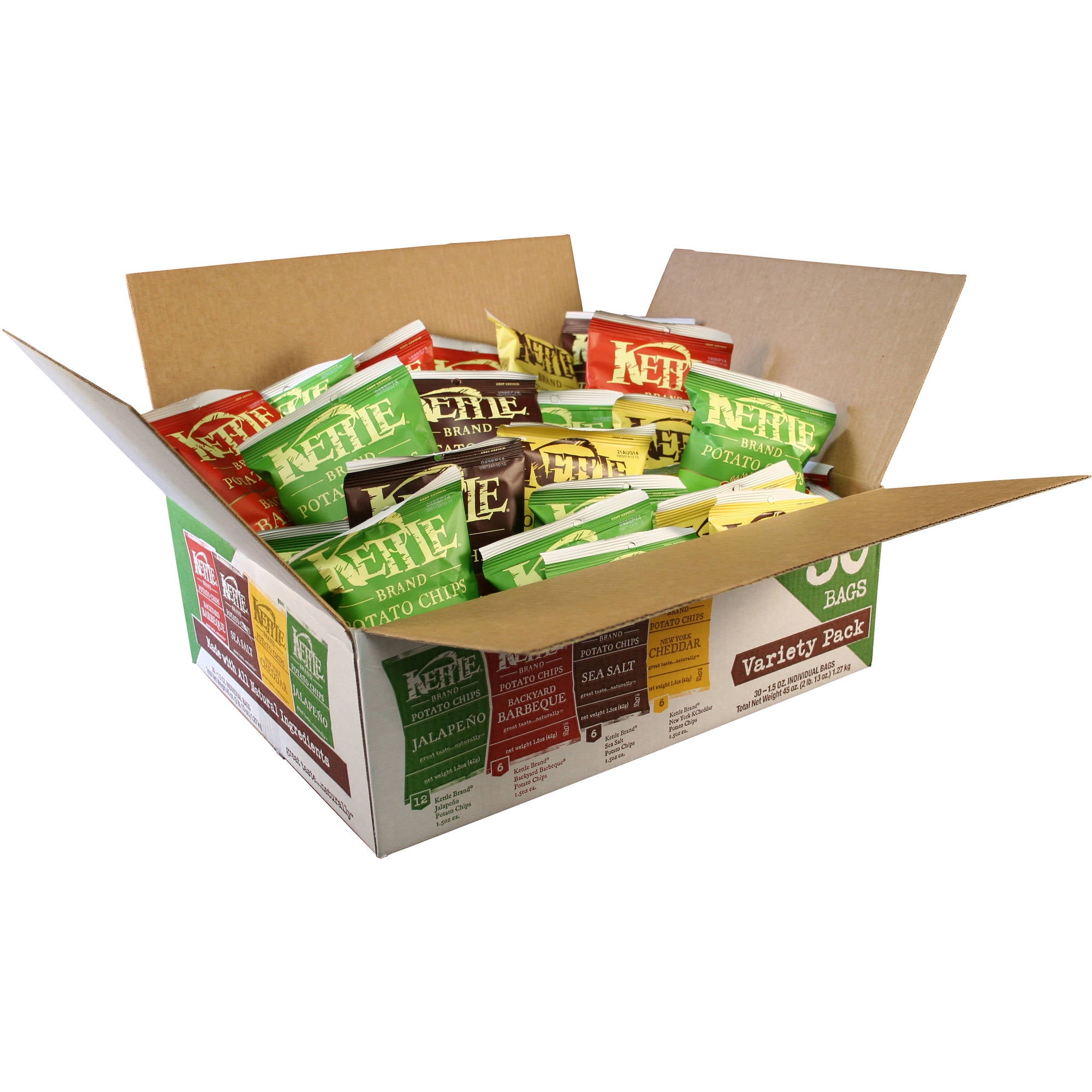 Kettle Brand Potato Chips Variety Pack, 1.5 oz, 30 count by
