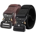 thumbnail image 1 of ORUYROP 2 Pack Tactical Belt, Nylon Belt, Military Style Webbing Riggers Web Belt Heavy-Duty Quick-Release Metal Buckle Belt for Men, 1 of 6