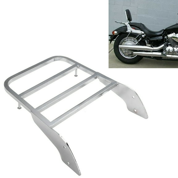 BFY Motorcycle Sissy Bar Luggage Rack For Honda Shadow Steed VLX 600 1999-2007 & Spirit 750 2001-2008 Chrom Aluminum
