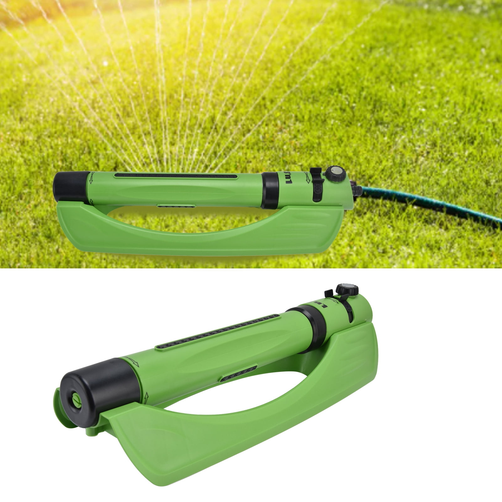BIMZUC Lawn Automatic Watering Tool 3 In 1 Oscillating Sprinkler Adjustable Holes Agricultural Irrigation Tool for Garden & Patio Lawn Sprinklers 19.5 inches / 49.5 cm Black Green
