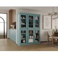thumbnail image 3 of Palace Imports 100% Solid Wood 48.5" Pantry China Cabinet with Clear Glass Doors and Adjustable Shelves, Aqua Blue, 3 of 6