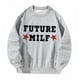 thumbnail image 4 of Sudadera de cuello redondo para mujer, ropa gris de manga larga, jersey de cuello redondo para chicas adolescentes, viajes, vacaciones masculinas y ,, 4 of 10