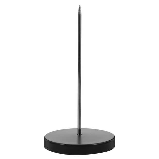 Soporte para recibos, punta para recibos para restaurante, horquilla de acero inoxidable, soporte para notas con husillo de verificación, punta con base sólida y resistente