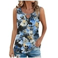 thumbnail image 2 of ITSAME Women's Tank Tops, Floral Prints V-Neck Sleeveless Summer 2025 Fashion Blouse Navy L, 2 of 6