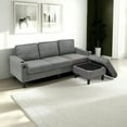thumbnail image 5 of 3-Seater L-Shaped Sofa in Light Grey, Features Storage Ottoman, USB Ports, Cup Holders and Magazine Pockets for Enhanced Convenience, 5 of 9
