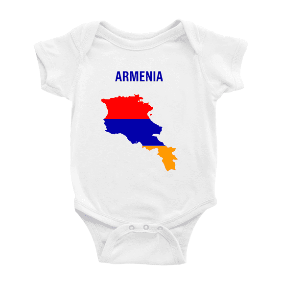 Armenia Map Flag Cute Baby Bodysuit Jumpsuits (White, 18-24 Months)