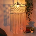 thumbnail image 4 of Pantalla de lámpara de macramé tejida a mano, pantalla de lámpara tejida con cuerda de algodón, iluminación colgante Diámetro 30cm, 4 of 7