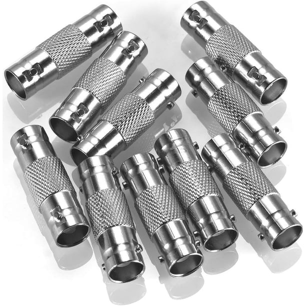 Paquete de 20 BNC hembra a BNC hembra adaptador de cámara de seguridad CCTV acoplador conector extensor recto dispositivos compatibles